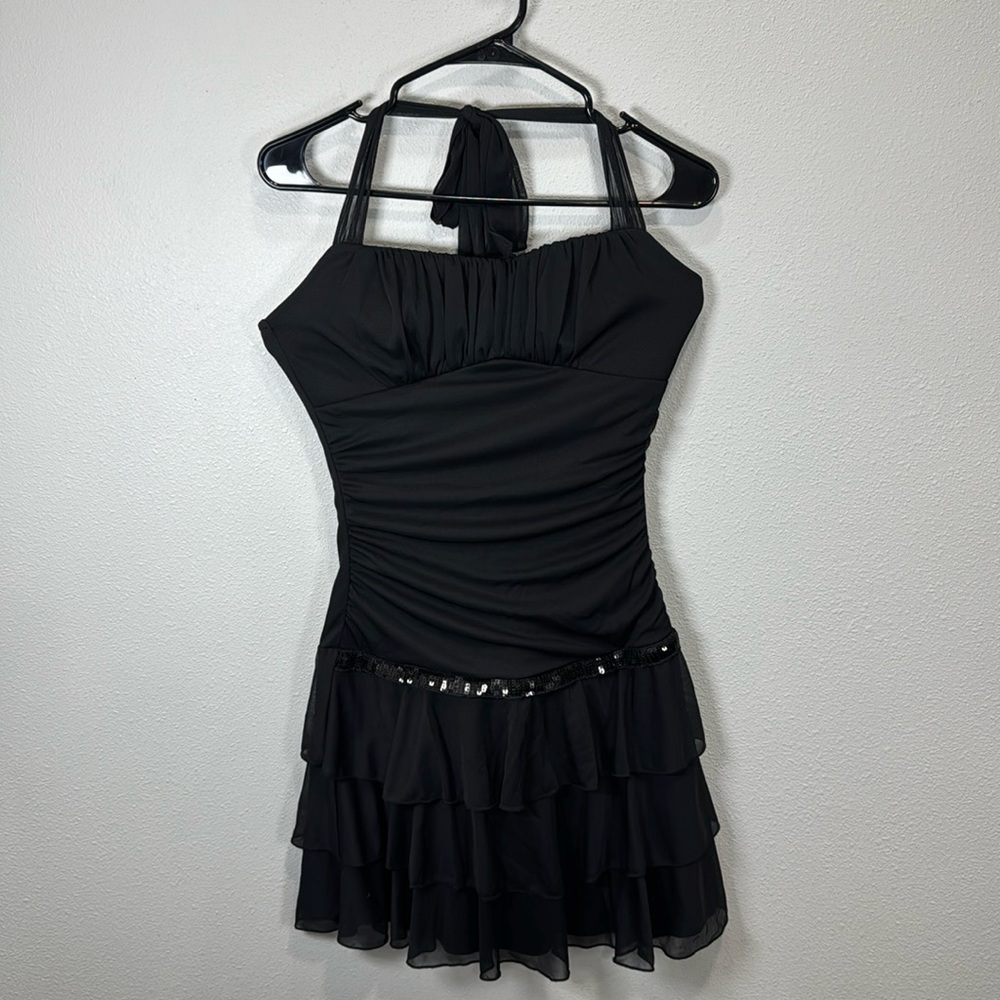 Ruby Rox baby doll halter‎ dress black vintage Y2K